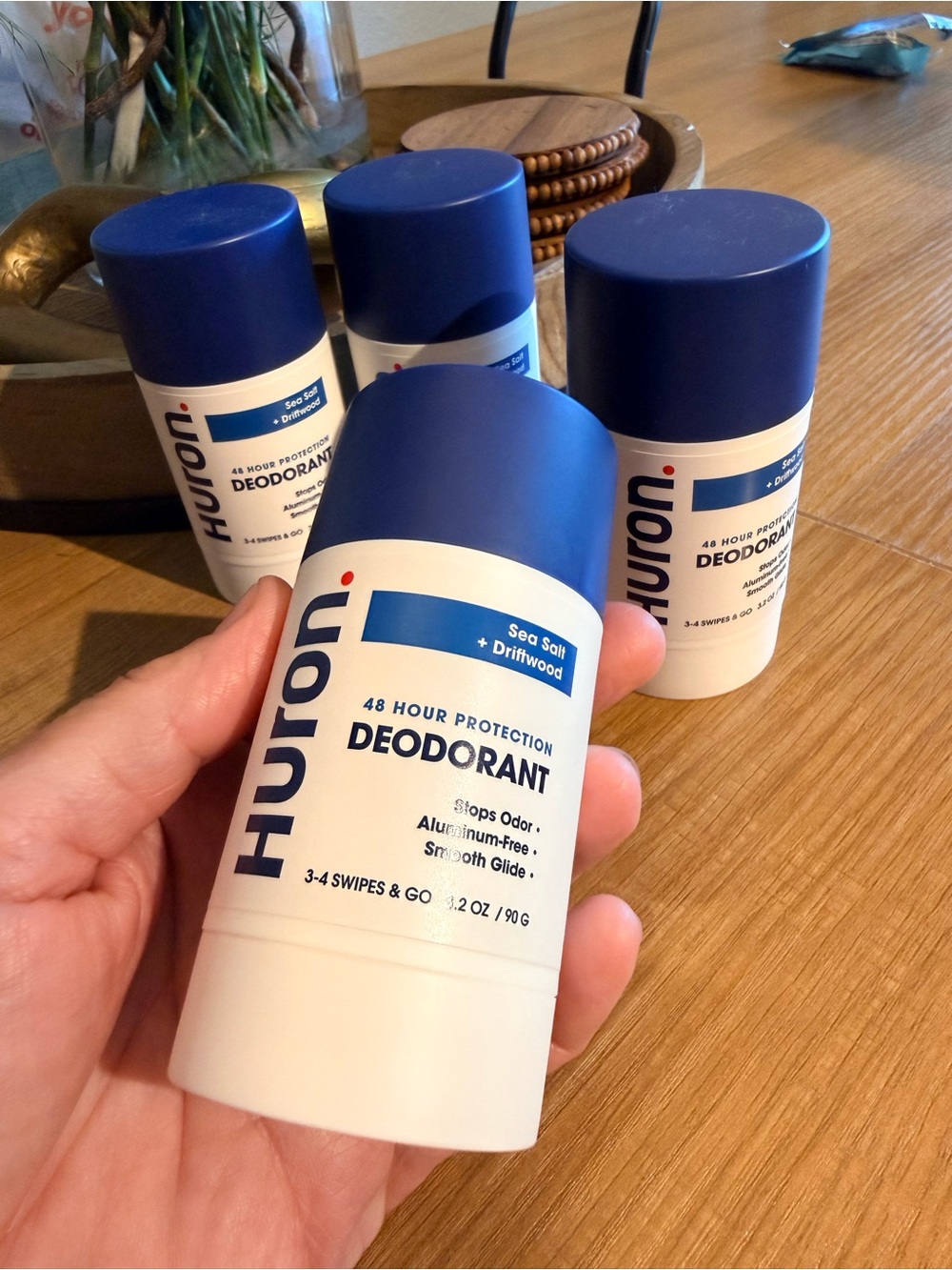 Sea Salt + Driftwood Deodorant Stick - Blue/White